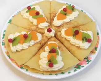 Рецепт Блины со сливочным сыром и фруктами