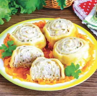 Овощные штрудли с мясной начинкой