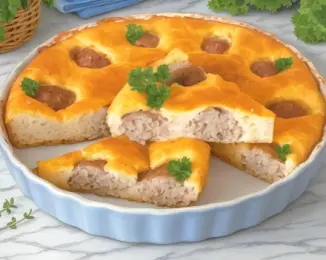 Заливной пирог с мясными фрикадельками