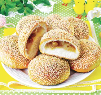 Рецепт Булочки с яблоками и кунжутом