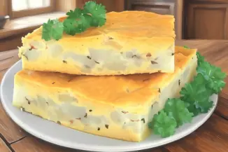 Рецепт Пирог заливной с картофелем и сыром