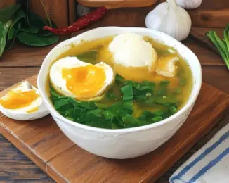 Рецепт Куриный суп со шпинатом и черемшой