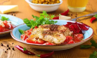 Рецепт Пангасиус, запечённый с томатами и ароматными травами