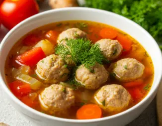 Изображение рецепта Куриный бульон с фрикадельками