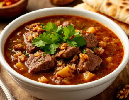Фото Харчо по-грузински с говядиной и грецкими орехами
