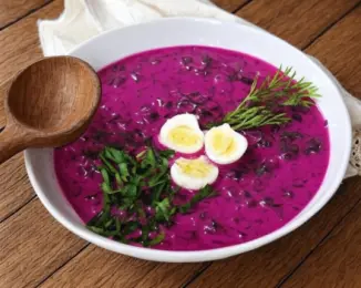 Изображение рецепта Свекольник с огурцом и яйцом на квасе