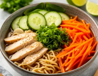 Изображение рецепта Холодный рамен с курицей и кунжутом