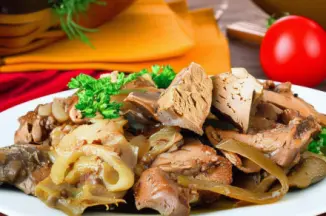 Изображение рецепта Печень куриная, запечённая в банке с яблоками