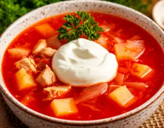 Изображение рецепта Борщ с курицей и капустой