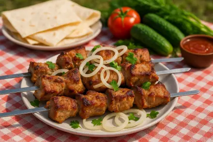 Фото Классический шашлык из свинины в уксусно-луковом маринаде