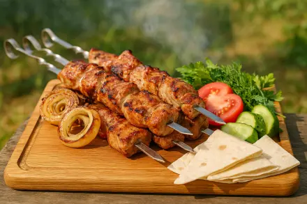 Фото Шашлык из свинины в классическом маринаде с уксусом и луком