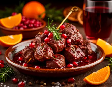 Фото Ароматный маринад для шашлыка с гранатовым соусом и красным вином