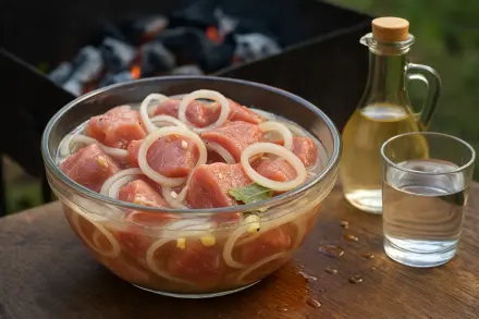 Фото Классический маринад для шашлыка с уксусом и луком