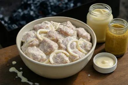 Фото Маринад для шашлыка с майонезом и горчицей