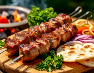 Изображение рецепта Сочный шашлык из свинины с луком и уксусом