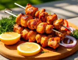 Изображение рецепта Сочный куриный шашлык с уксусом и луком