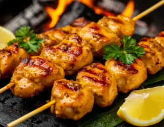 Изображение рецепта Шашлык из курицы в медово-горчичном маринаде с карри