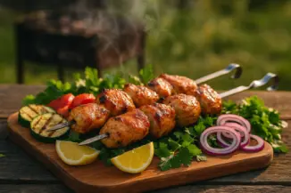 Изображение рецепта Куриный шашлык в маринаде (сочный, мягкий и ароматный)