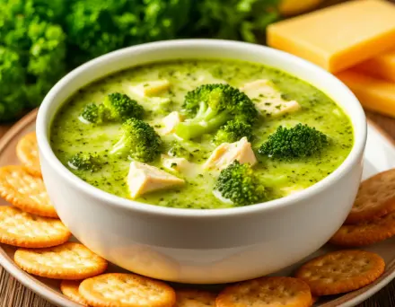 Фото Сырный крем-суп с брокколи и курицей
