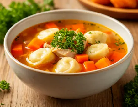 Фото Суп с клецками и курицей