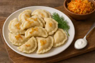 Изображение рецепта Вареники с капустой и морковью