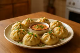 Изображение рецепта Манты с мясом и картошкой по-узбекски