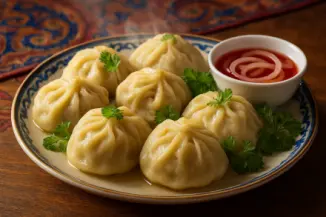 Изображение рецепта Сочные манты с мясом и луком по-узбекски