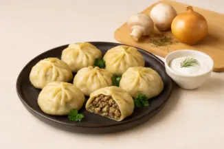Изображение рецепта Вкусные манты с говядиной и грибами