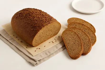 Фото Цельнозерновой хлеб в духовке с медом и семенами льна