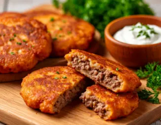 Изображение рецепта Драники с мясом - сочные и хрустящие
