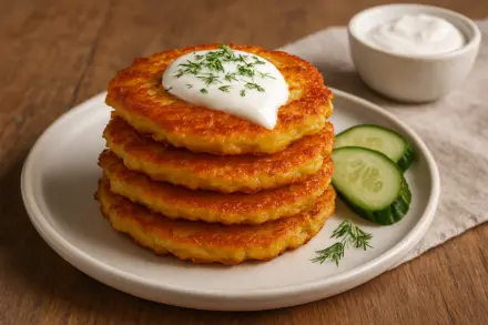 Фото Драники с яйцом и мукой