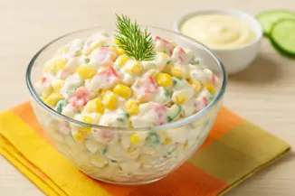 Изображение рецепта Салат с крабовыми палочками и кукурузой