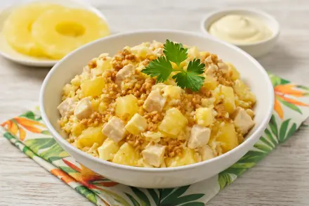 Фото Салат с ананасом и курицей