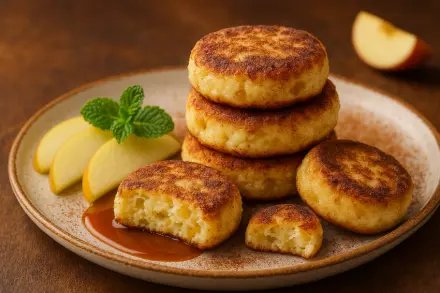 Фото Сырники с яблоком и корицей – ароматные и с хрустящей корочкой