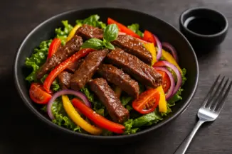 Изображение рецепта Салат с нежной говядиной и хрустящими овощами