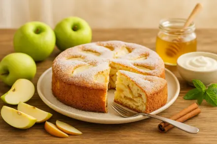 Фото Классическая шарлотка с яблоками