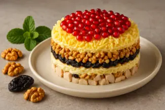 Изображение рецепта Салат с черносливом и грецкими орехами