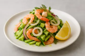 Изображение рецепта Морской салат с кальмарами и креветками