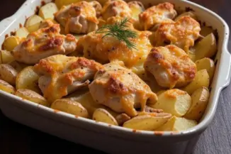 Изображение рецепта Курица с картошкой в духовке