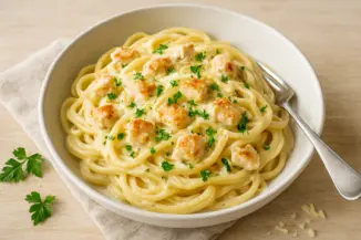 Изображение рецепта Паста с курицей в сливочном соусе