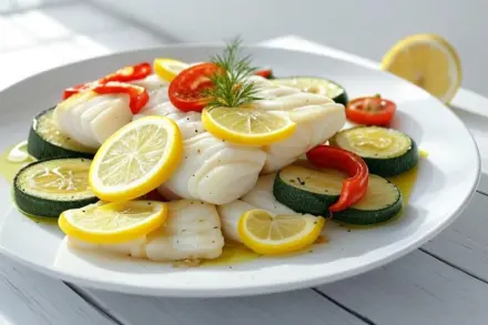 Фото Рыба с овощами в духовке
