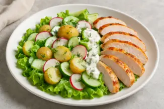 Изображение рецепта Летний салат с курицей и молодым картофелем