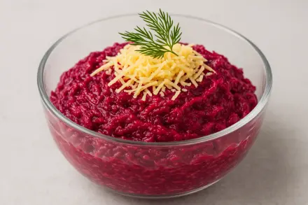 Фото Свекольный салат с сыром и чесноком