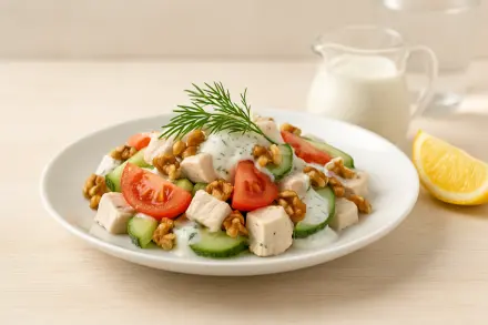 Фото Салат с курицей и грецкими орехами