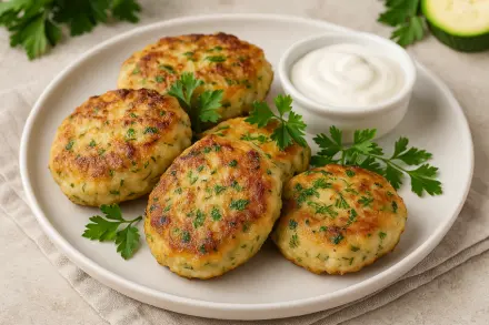 Фото Куриные котлеты с кабачком и зеленью