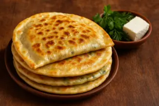 Изображение рецепта Сочные кутабы с зеленью и сыром