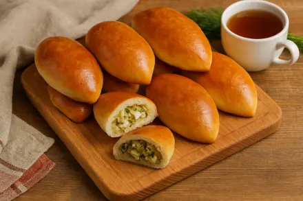 Фото Пирожки с капустой и яйцом по-домашнему
