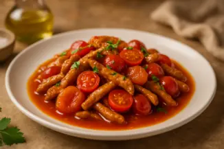 Изображение рецепта Свинина с курагой и черри в кисло-сладком соусе