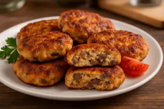 Изображение рецепта Куриные котлеты с печенью и сыром