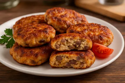 Фото Куриные котлеты с печенью и сыром